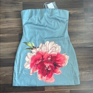 Elliatt Blue and Red Strapless Bodycon Cocktail Dress